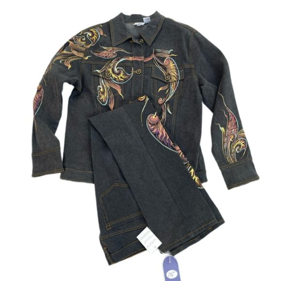 Vintage DG2 by Diane Gilman New With Tags 2 piece denim set women’s size Medium - Picture 1 of 4